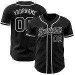 Custom Black-Gray Authentic Baseball Jersey for Men and Women Custom Black Black-Gray Authentic Baseball Jersey