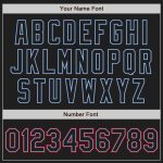 Custom Black Light Blue Red Authentic Baseball Jersey for Men Custom Black Black Light Blue-Red Authentic Baseball Jersey - Image 5