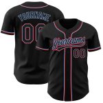 Custom Black Light Blue Red Authentic Baseball Jersey for Men Custom Black Black Light Blue-Red Authentic Baseball Jersey