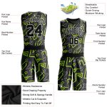 Custom Black Neon Green Basketball Jersey Sublimation Round Neck Suit Custom Black Black-Neon Green Round Neck Sublimation - Image 2