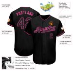 Custom Black Pink Baseball Jersey - Authentic Design for Sports Fans Custom Black Black-Pink Authentic Baseball Jersey - Image 3