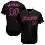 Custom Black Pink Baseball Jersey - Authentic Design for Sports Fans Custom Black Black-Pink Authentic Baseball Jersey