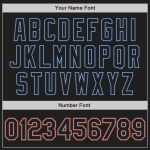 Custom Black Powder Blue Orange Authentic Baseball Jersey Custom Black Black Powder Blue-Orange Authentic Baseball Jersey - Image 5