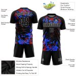 Custom Black and Royal-Red Soccer Jersey - Sublimation Uniform Custom Black Black Royal-Red Sublimation Soccer Uniform Jersey - Image 3