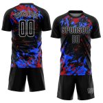 Custom Black and Royal-Red Soccer Jersey - Sublimation Uniform Custom Black Black Royal-Red Sublimation Soccer Uniform Jersey - Image 2