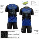 Custom Black-Royal Sublimation Soccer Jersey - Personalized Athletic Uniform Custom Black Black-Royal Sublimation Soccer - Image 3