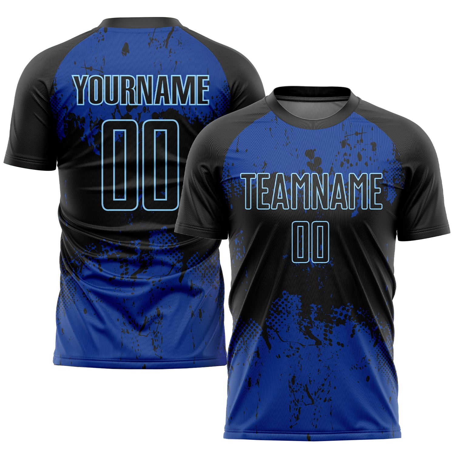 Custom Black-Royal Sublimation Soccer Jersey - Personalized Athletic Uniform Custom Black Black-Royal Sublimation Soccer