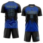Custom Black-Royal Sublimation Soccer Jersey - Personalized Athletic Uniform Custom Black Black-Royal Sublimation Soccer - Image 2