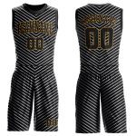 Custom Basketball Jersey Black Silver Gray Sublimation Round Neck Style 8995 Custom Black Black-Silver Gray Round Neck Sublimation