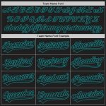 Black Teal Custom Authentic Baseball Jersey for Men and Women Custom Black Black-Teal Authentic Baseball Jersey - Image 4