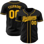Custom Black Gold Baseball Jersey - Authentic Team Wear for Fans Custom Black Gold Authentic Baseball Jersey