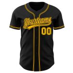 Custom Black Gold Baseball Jersey - Authentic Team Wear for Fans Custom Black Gold Authentic Baseball Jersey - Image 2
