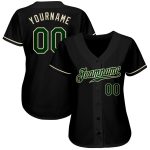 Custom Authentic Black Green Cream Baseball Jersey Style 8187 Custom Black Green-Cream Authentic Baseball Jersey Style 8187 - Image 2