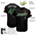 Custom Authentic Black Green Cream Baseball Jersey Style 8187 Custom Black Green-Cream Authentic Baseball Jersey Style 8187 - Image 3