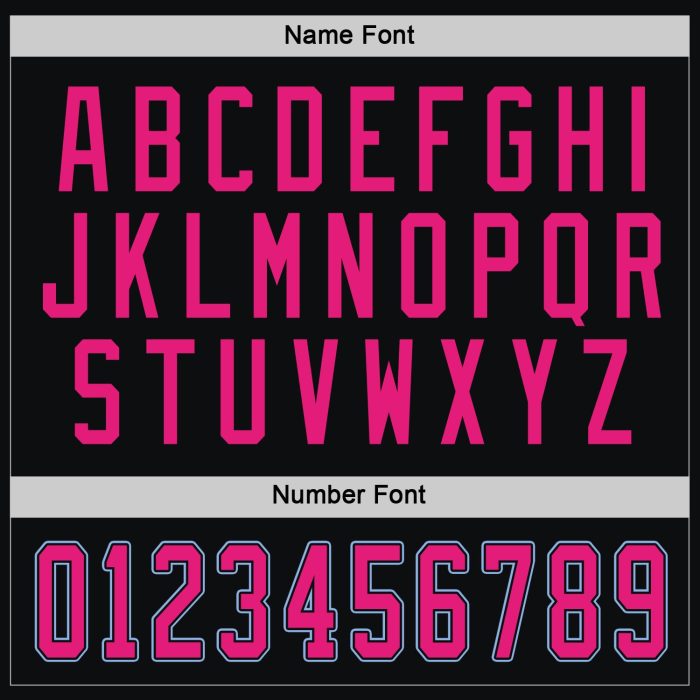 Custom Black Hockey Jersey with Hot Pink and Light Blue Accents - Personalized Team Apparel Custom Black Hot Pink-Light Blue - Image 4