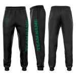 Custom Fleece Jogger Sweatpants in Black and Kelly Green - Comfortable Activewear for Men and Women Custom Black Kelly Green