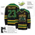 Custom Black Kelly Green Gold Hockey Jersey - Personalized Sports Apparel Custom Black Kelly Green-Gold Hockey Jersey - Image 3