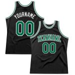 Custom Black Kelly Green White Basketball Jersey - Authentic Throwback Design Custom Black Kelly Green-White Authentic Throwback