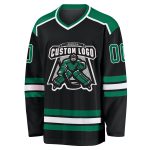 Custom Black Green White Hockey Jersey for Men and Women - Personalized Team Jerseys Custom Black Kelly Green-White Hockey - Image 2