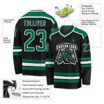 Custom Black Green White Hockey Jersey for Men and Women - Personalized Team Jerseys Custom Black Kelly Green-White Hockey - Image 3