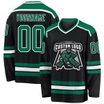 Custom Black Green White Hockey Jersey for Men and Women - Personalized Team Jerseys Custom Black Kelly Green-White Hockey