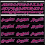 Custom Hot Pink Light Blue Pinstripe Baseball Jersey - Authentic Style 9689 Custom Black Light Blue Pinstripe Hot Pink-Light - Image 4