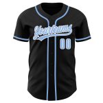 Custom Black Light Blue White Baseball Jersey - Authentic Design for Fans Custom Black Light Blue-White Authentic Baseball - Image 2