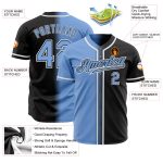 Custom Authentic Fade Baseball Jersey in Black Light Blue-White Custom Black Light Blue-White Authentic Fade Fashion Baseball - Image 2