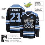 Custom Black Light Blue White Hockey Jersey - Personalized Sports Apparel Custom Black Light Blue-White Hockey Jersey - Image 3
