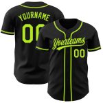 Custom Baseball Jersey - Black Neon Green Design, Authentic Style Custom Black Neon Green Authentic Baseball Jersey