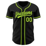 Custom Baseball Jersey - Black Neon Green Design, Authentic Style Custom Black Neon Green Authentic Baseball Jersey - Image 2