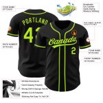 Custom Baseball Jersey - Black Neon Green Design, Authentic Style Custom Black Neon Green Authentic Baseball Jersey - Image 3