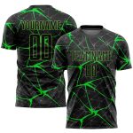 Custom Sublimation Soccer Jersey - Black Neon Green Uniform Custom Black Neon Green Sublimation Soccer Uniform Jersey