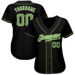 Custom Black Neon Green White Baseball Jersey - Authentic Design, Perfect for Fans and Players Custom Black Neon Green-White - Image 2
