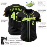 Custom Baseball Jersey Black Neon Green-White Authentic Style 7403 Custom Black Neon Green-White Authentic Baseball Jersey - Image 3