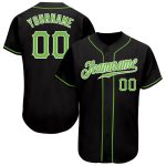 Custom Black Neon Green White Baseball Jersey - Authentic Design, Perfect for Fans and Players Custom Black Neon Green-White