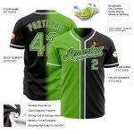 Custom Black Neon Green White Fade Baseball Jersey - Authentic Fashion Jersey Custom Black Neon Green-White Authentic Fade - Image 2