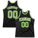 Personalized Black Neon Green White Basketball Jersey - Authentic Throwback Style Custom Black Neon Green-White Authentic