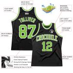 Personalized Black Neon Green White Basketball Jersey - Authentic Throwback Style Custom Black Neon Green-White Authentic - Image 2