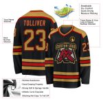 Custom Black Gold Red Hockey Jersey for Men and Women - Personalized Sports Apparel Custom Black Old Gold-Red Hockey Jersey - Image 3