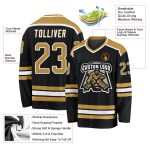 Custom Black Gold White Hockey Jersey for Adults - Personalized Sportswear Custom Black Old Gold-White Hockey Jersey - Image 3