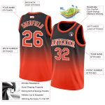 Custom Black Orange White Basketball Jersey - Authentic Fade Design Custom Black Orange-White Authentic Fade Fashion Basketball - Image 2