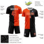 Custom Soccer Uniform Jersey - Black Orange-White Sublimation Split Design Custom Black Orange-White Sublimation Split Fashion - Image 3