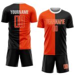 Custom Soccer Uniform Jersey - Black Orange-White Sublimation Split Design Custom Black Orange-White Sublimation Split Fashion - Image 2