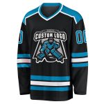 Custom Black Panther Hockey Jersey - Blue White Team Apparel for Fans Custom Black Panther Blue-White Hockey Jersey - Image 2