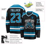 Custom Black Panther Hockey Jersey - Blue White Team Apparel for Fans Custom Black Panther Blue-White Hockey Jersey - Image 3