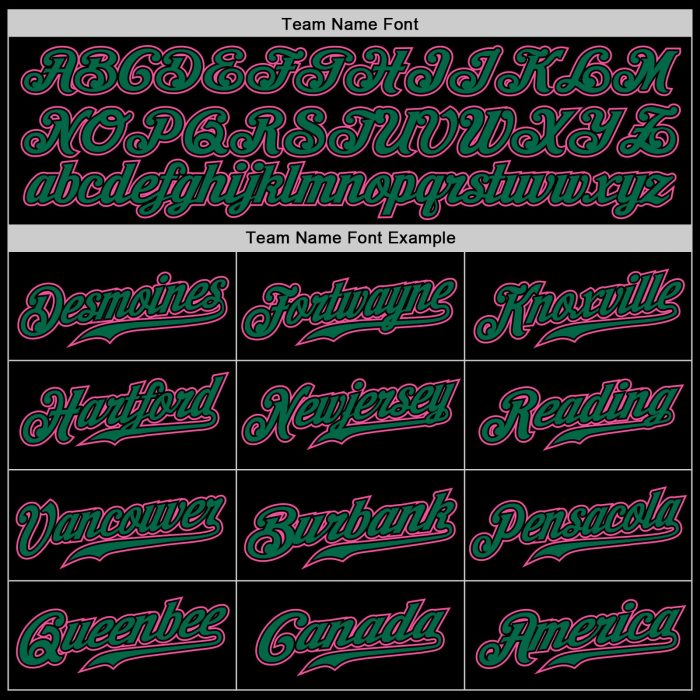 Custom Black Pink Kelly Green Baseball Jersey Authentic Design Custom Black Pink-Kelly Green Authentic Baseball Jersey - Image 4