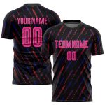 Custom Soccer Jersey Pink-Orange Sublimation Black Design for Teams Custom Black Pink-Orange Sublimation Soccer Uniform Jersey