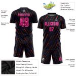 Custom Soccer Jersey Pink-Orange Sublimation Black Design for Teams Custom Black Pink-Orange Sublimation Soccer Uniform Jersey - Image 3
