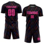 Custom Soccer Jersey Pink-Orange Sublimation Black Design for Teams Custom Black Pink-Orange Sublimation Soccer Uniform Jersey - Image 2